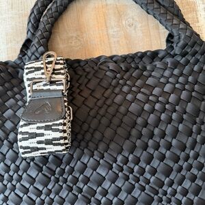 Chic Black Woven Tote Bag
